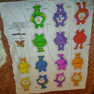 Vintage Rainbow Brite 7 Sprites Fabric Panel